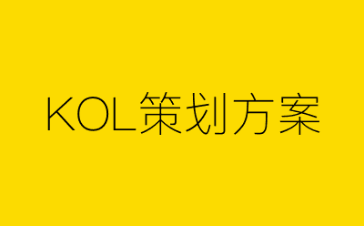 KOL策划方案-营销策划方案行业大数据搜索引擎