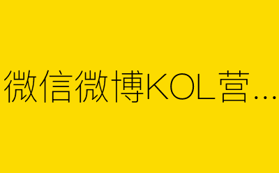 微信微博KOL营销-营销策划方案行业大数据搜索引擎